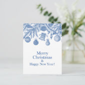 Carte Postale Blue Ornament Merry Christmas Chinoiserie (Debout devant)