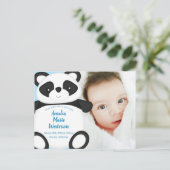 Carte Postale Blue Panda Bear Baby Faire-part de naissance (Debout devant)