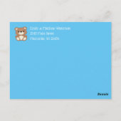 Carte Postale Blue Panda Bear Baby Faire-part de naissance (Dos)