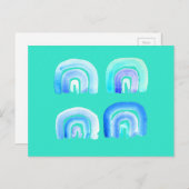 Carte Postale Blue Pastel rétro arc-en-ciel (Devant / Derrière)