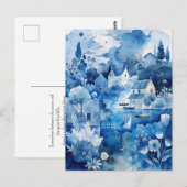 Carte Postale Blue Peaceful Coastal Nautical Seaside Cottages (Devant / Derrière)