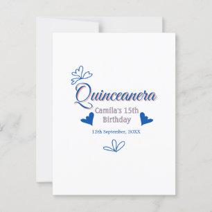 Carte Postale Blue pêche quinceanera 15e anniversaire rustique m