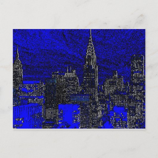 Carte Postale Blue Pop Art New York (Devant)