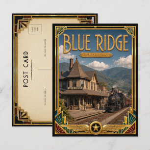 Carte Postale Blue Ridge Géorgie Art Déco Vintage Âge d'Or