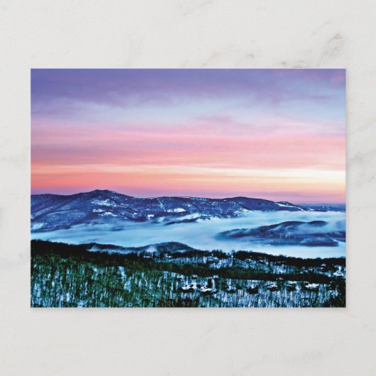 Carte Postale Blue Ridge Mountain Magic sous un sort d'hiver (Devant)