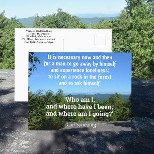 Carte Postale Blue Ridge Mountains Carl Sandburg Citation