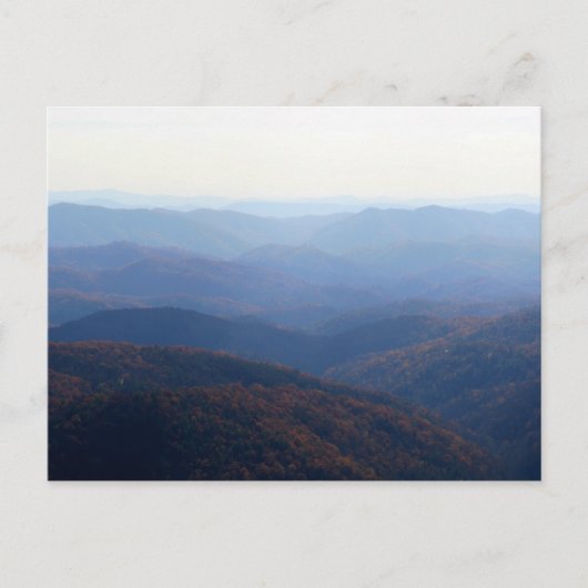Carte Postale Blue Ridge Mountains, Caroline du Nord (Devant)