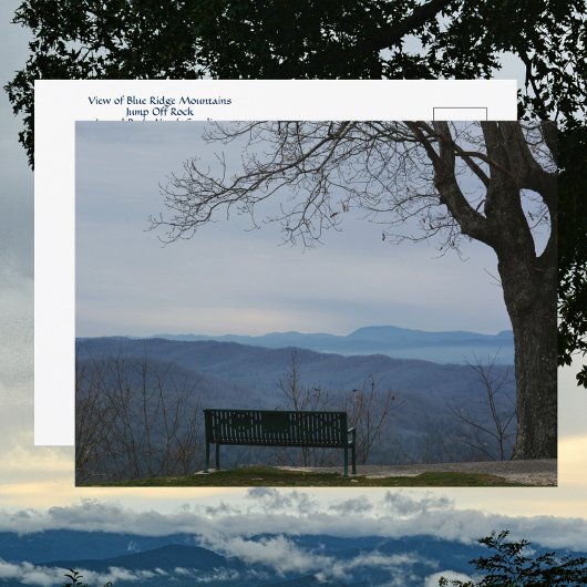 Carte Postale Blue Ridge Mountains Vue depuis Jump Off Rock NC