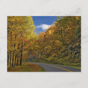 Carte Postale Blue Ridge Parkway sinuant à travers les couleurs 