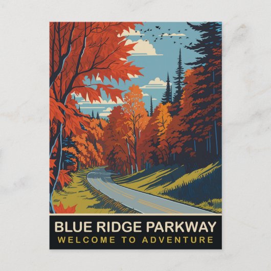 Carte Postale Blue Ridge Parkway, Voyage (Devant)