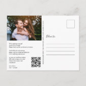 Carte Postale Blue Rustic Lights Photo QR Code Enregistrer la da (Dos)