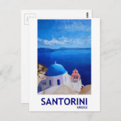 Carte Postale Blue Santorin, Grèce - Vue depuis Oia (Devant / Derrière)