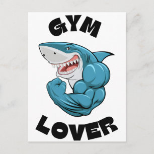 Carte Postale Blue Shark Gym Lover – Fitness avec Puissance 2025