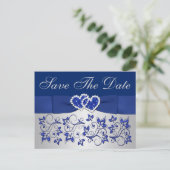 Carte postale 'Blue, Silver Gray Floral Save the D (Debout devant)