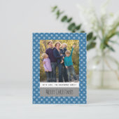 Carte postale Blue Simple Snowflake Holiday (Debout devant)