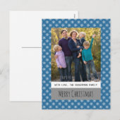 Carte postale Blue Simple Snowflake Holiday (Devant / Derrière)