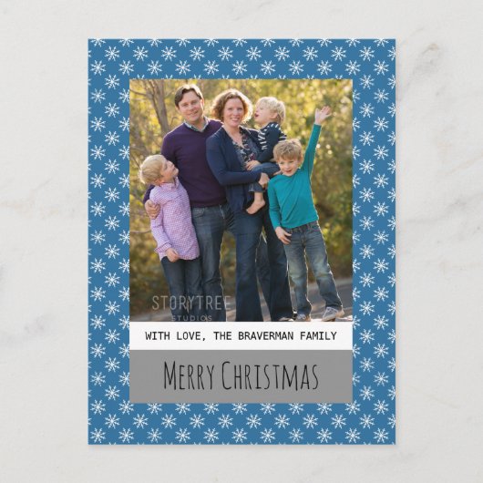 Carte postale Blue Simple Snowflake Holiday (Devant)