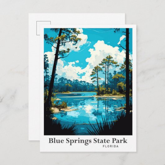 Carte Postale Blue Springs State Park Floride Illustration (Devant / Derrière)