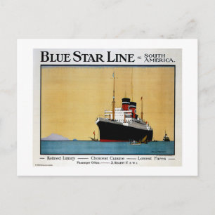 Carte Postale Blue Star Line Amérique du Sud