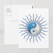 Carte Postale Blue Starburst Yin Yang (Devant / Derrière)
