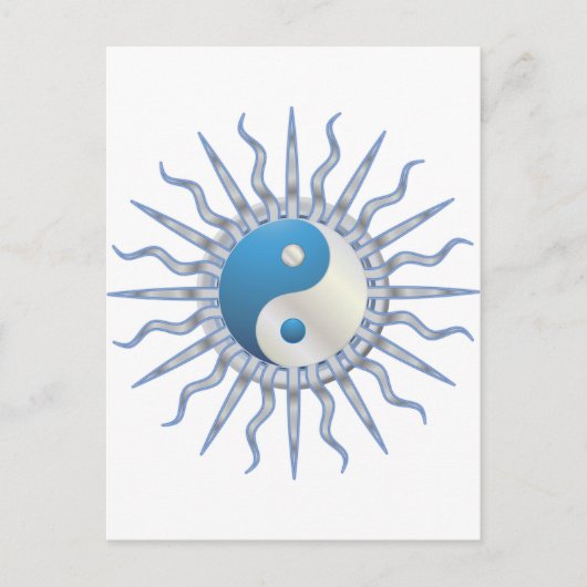 Carte Postale Blue Starburst Yin Yang (Devant)