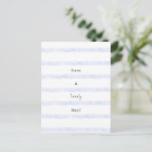 Carte Postale Blue Stripes Have A Lovely Day Quote Card (Debout devant)