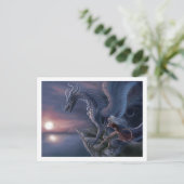 Carte postale Blue Sunset Dragon | Imaginaire envo (Debout devant)