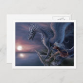 Carte postale Blue Sunset Dragon | Imaginaire envo (Devant / Derrière)