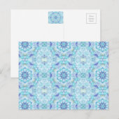 Carte Postale Blue Tile Mandala (Devant / Derrière)