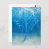 Carte Postale Blue Tribal Stingray (Devant / Derrière)