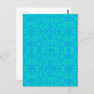 Carte Postale Blue Turquoise Frosted Glass Motif Art Abstrait