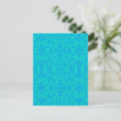 Carte Postale Blue Turquoise Frosted Glass Motif Art Abstrait (Debout devant)