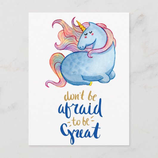 Carte Postale Blue Unicorn Quota d'inspiration (Devant)