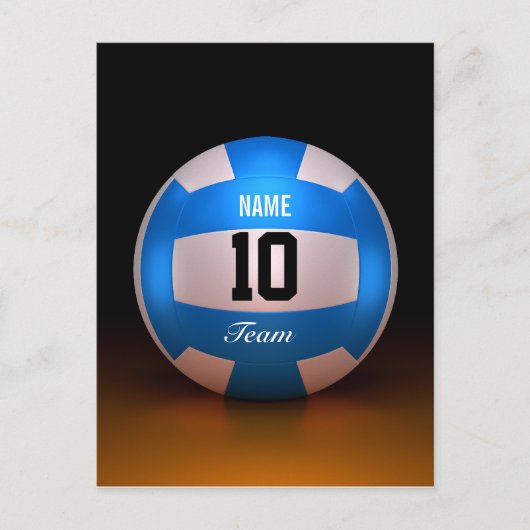 Carte Postale Blue Volleyball Sport (Devant)