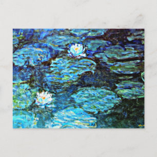 Carte Postale Blue Water-Lys, peinture d'art,