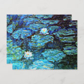 Carte Postale Blue Water-Lys, peinture d'art, (Devant / Derrière)