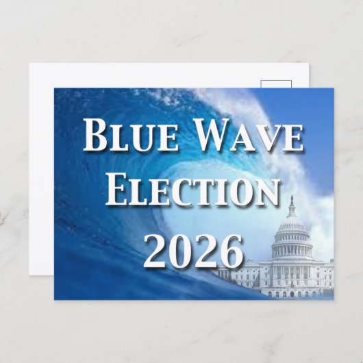 Carte Postale Blue Wave Election 2026 (Devant / Derrière)