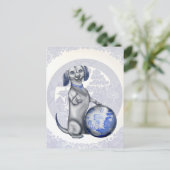 Carte postale Blue Willow Dachshund (Debout devant)