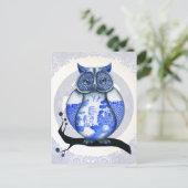 Carte postale Blue Willow Owl (Debout devant)