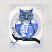 Carte postale Blue Willow Owl (Devant)