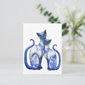 Carte Postale Blue Willow Siamese Cats (Debout devant)