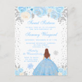 Carte Postale Blue Winter Brown cheveux Princesse Sweet sixteen (Devant)