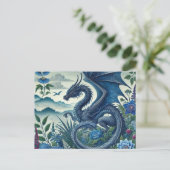 Carte postale Blue Woodland Dragon | Imaginaire en (Debout devant)