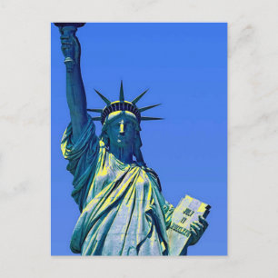 Carte postale Blue Yellow Statue of Liberty