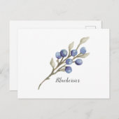 Carte Postale Blueberries sur la Branche (Devant / Derrière)