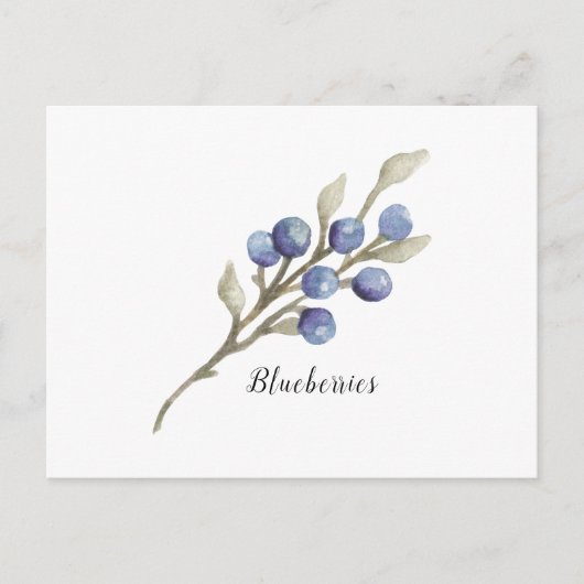 Carte Postale Blueberries sur la Branche (Devant)