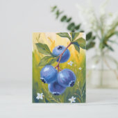 Carte Postale Blueberry Bush | Fruit Watercolor Painting (Debout devant)