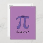 Carte postale Blueberry Pi Cute Math Pi Day (Devant / Derrière)