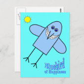 Carte Postale Bluebird de bonheur (Devant / Derrière)