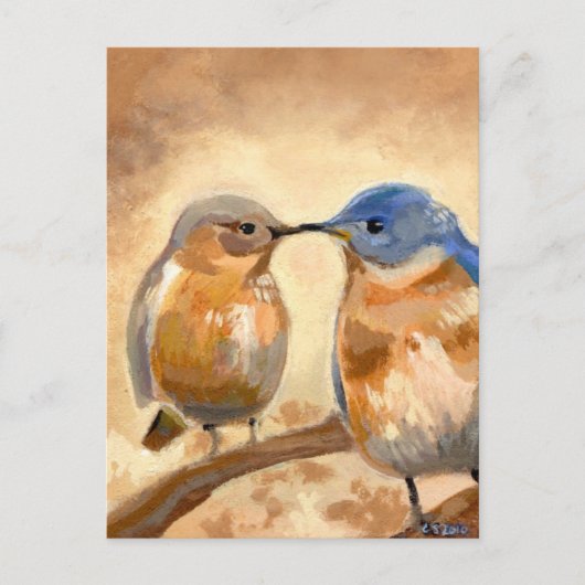 Carte Postale Bluebird Kiss (Devant)